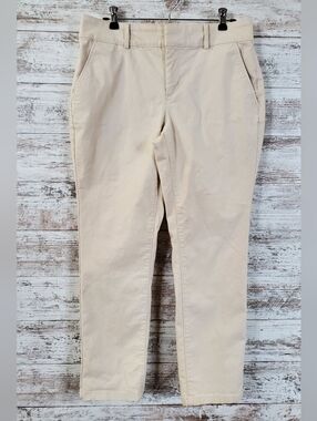 LOFT Khaki Flat Front Straight Leg Chino Pants Beige